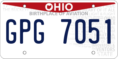 OH license plate GPG7051