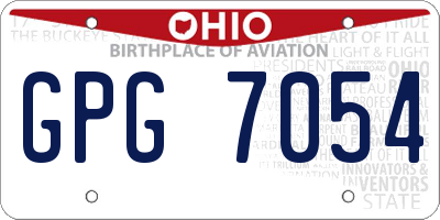 OH license plate GPG7054