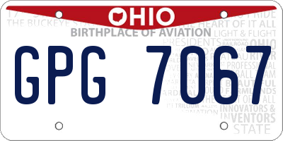 OH license plate GPG7067