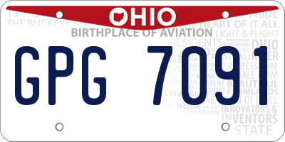 OH license plate GPG7091