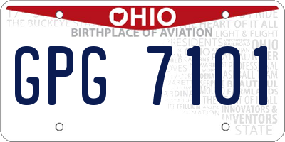 OH license plate GPG7101