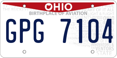 OH license plate GPG7104