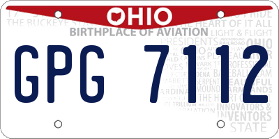 OH license plate GPG7112