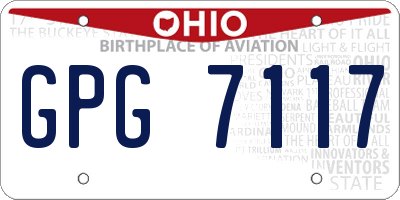 OH license plate GPG7117