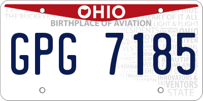 OH license plate GPG7185