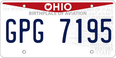 OH license plate GPG7195