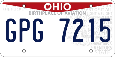 OH license plate GPG7215