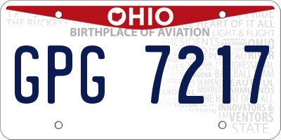 OH license plate GPG7217