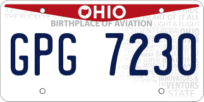 OH license plate GPG7230