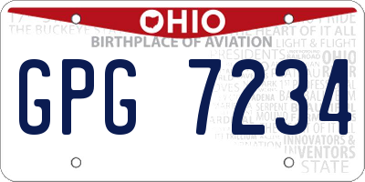 OH license plate GPG7234