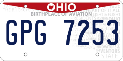 OH license plate GPG7253