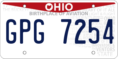 OH license plate GPG7254