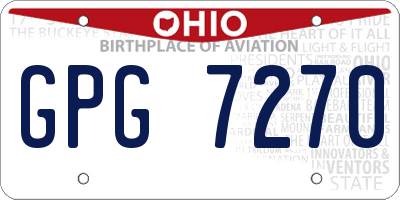 OH license plate GPG7270