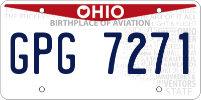 OH license plate GPG7271