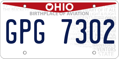 OH license plate GPG7302