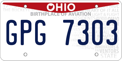 OH license plate GPG7303