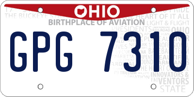 OH license plate GPG7310
