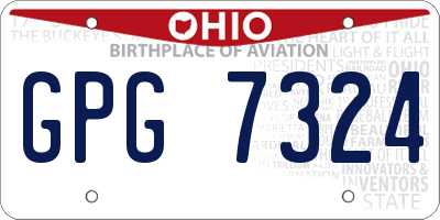 OH license plate GPG7324