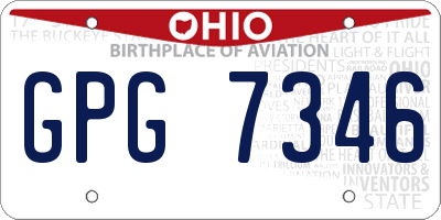 OH license plate GPG7346
