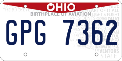 OH license plate GPG7362