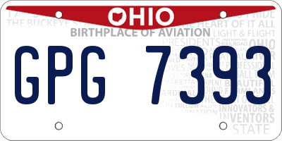 OH license plate GPG7393