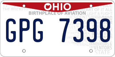 OH license plate GPG7398