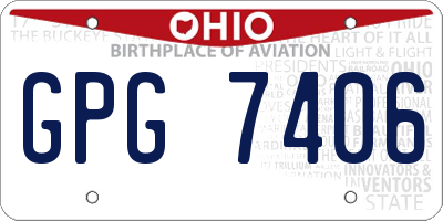 OH license plate GPG7406
