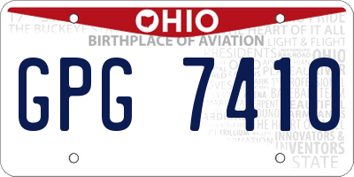 OH license plate GPG7410