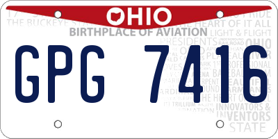 OH license plate GPG7416