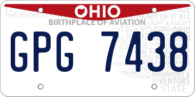 OH license plate GPG7438