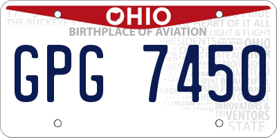 OH license plate GPG7450