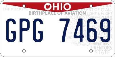 OH license plate GPG7469