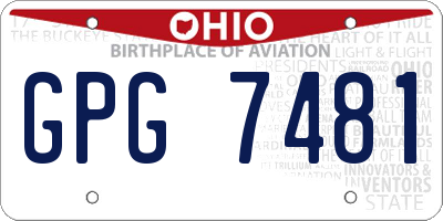OH license plate GPG7481