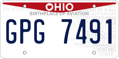 OH license plate GPG7491
