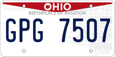 OH license plate GPG7507