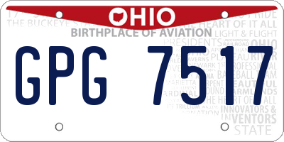 OH license plate GPG7517