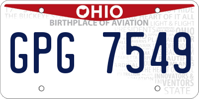 OH license plate GPG7549