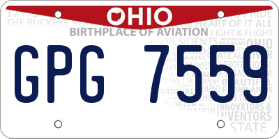 OH license plate GPG7559