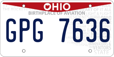 OH license plate GPG7636