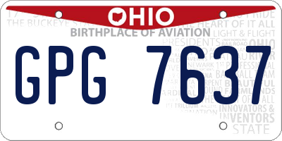 OH license plate GPG7637