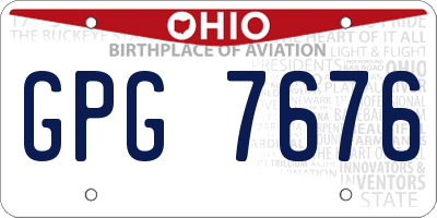 OH license plate GPG7676
