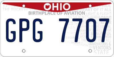 OH license plate GPG7707