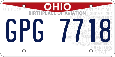 OH license plate GPG7718