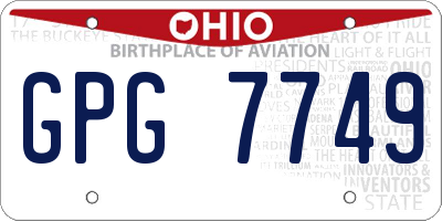 OH license plate GPG7749