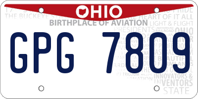 OH license plate GPG7809