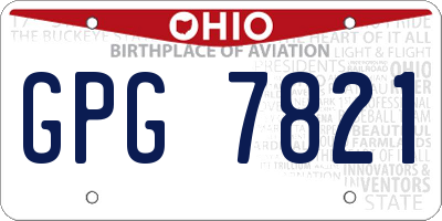 OH license plate GPG7821
