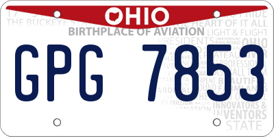 OH license plate GPG7853