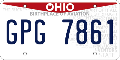 OH license plate GPG7861