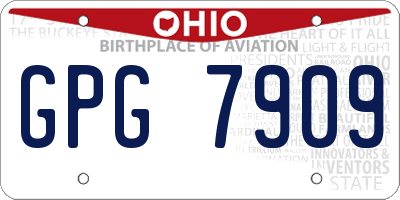 OH license plate GPG7909