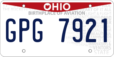 OH license plate GPG7921